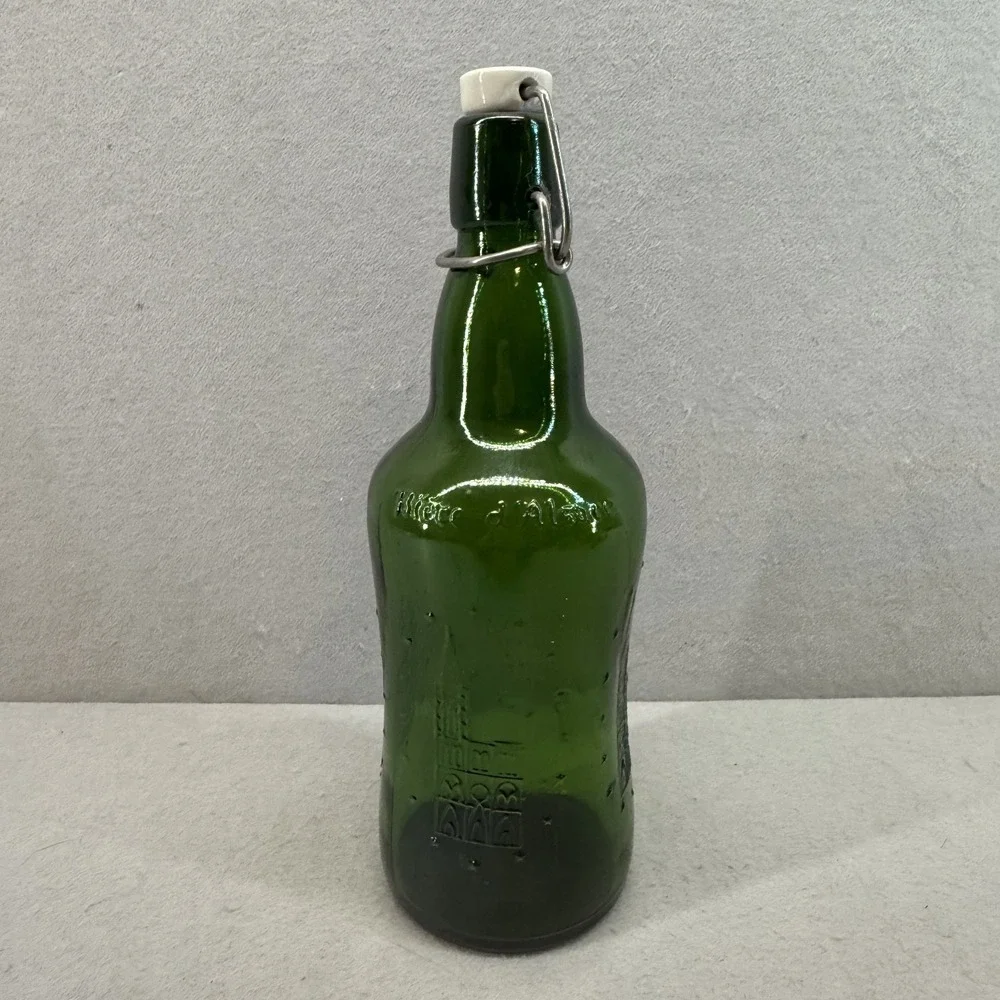 Vintage‎ Fischer Biere d'Alsace Green Swing Porcelain Top Beer Bottle France